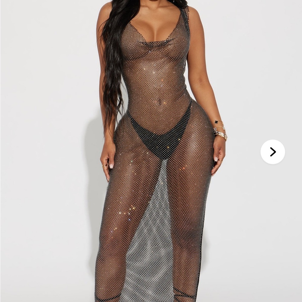 Elegant Black Mesh Maxi Dress
